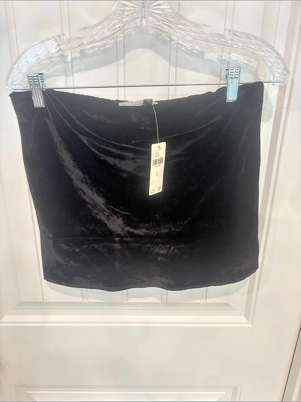 Anthropologie Velvet Mini Skirt Black Size XS NWT